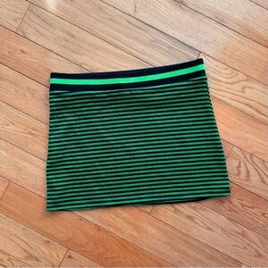 Black & Green Striped Mini Skirt